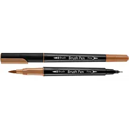 Маркер акварельний Santi Brush Pen SW-22 світло-коричневий двосторонній 6 шт. (391022)