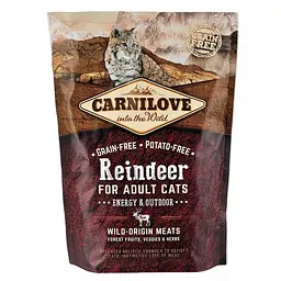Сухий корм Carnilove Cat Reindeer Карнілав для активних котів, оленина та кабан, 400 г (170194/512263)