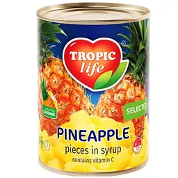 Уцінка. Ананас шматочками в сиропі Tropic Life 540 г
