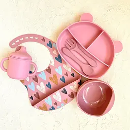 Набір для прикорму Ведмедики BPR img_e6676 pink сердечка поїльник із носиком (дитячий) - мініатюра 2