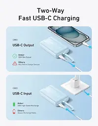 Акумулятор портативний Anker Zolo Power Bank (20000 mAh 30W вбудований кабель Built-In USB-C Cable) (A1689) - мініатюра 8