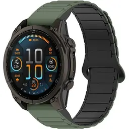 Ремінець DK CDK для Garmin D2 Bravo 26mm Silicone Shaped Magnetic Band 2 шт. (019625) (green / black) - мініатюра 3