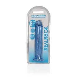 Фалоімітатор RealRock Crystal Clear 8'' 22 см (блакитний) - мініатюра 9