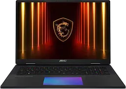 MSI Titan 18 HX AI A2XWIG (A2XWIG-616US) Core Black (18/IPS-level/3840x2400/120Hz/Ultra 9 285HX/64GB RAM/4TB SSD/RTX 5080/Win 11Pro)