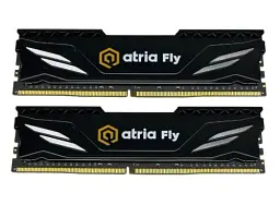 Пам'ять 8Gb x 2 (16Gb Kit) DDR4, 3200 MHz, Atria Fly, Black, 18-22-22-42, 1.35V, з радіатором (UAT43200CL18BK2/16)