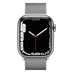 Смарт-годинник Apple Watch Series 7 GPS + Cellular 41mm Silver Stainless Steel with Silver Milanese Loop [MKHF3] [62617] - мініатюра 2