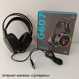 Навушники ігрові G607 USB з мікрофоном/регулюванням гучності та RGB підсвічуванням - мініатюра 7
