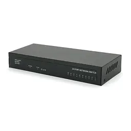 POE комутатор Merlion 8 POE 10/100 + 2 RJ45 10/100 зовнішній блок живлення 52V 1,85A - мініатюра 3
