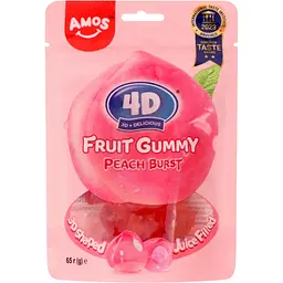 Цукерки желейні Amos персик 4D 65 г