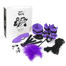 BDSM-набір Art of Sex – Soft Touch BDSM Set, фіолетовий, 9 предметів - мініатюра 1