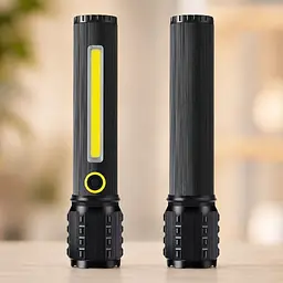 Ліхтарик ручний Bailong BL-C63 USB / Ліхтар потужний алюмінієвий водозахищений з USB / Ліхтар світлодіодний ручний зі зумом - мініатюра 2