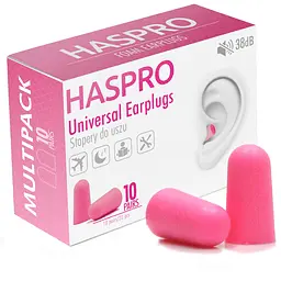 Пінні беруші для сну 10 пар HASPRO MULTI10 SNR 38 дБ Рожеві (1121-02)