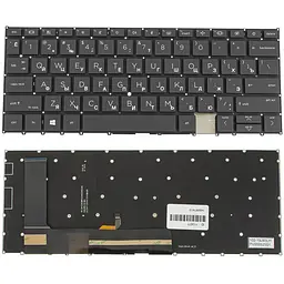 Клавіатура для ноутбука HP (EliteBook X360: 1030 G8) rus чорний без кадру підсвічування клавіш
