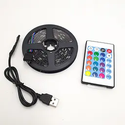Стрічка світлодіодна RGB 5050 з пультом від USB для фонового підсвічування телевізора картин у силіконі UKC 2метра