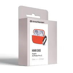 Силіконовий чохол для навушників Apple AirPods Pro 2 2022, Hang Case, помаранчевий, ультратонкий захисний кейс товщиною 2 мм, захист від подряпин, пилу та ударів, компактний, з карабіном для кріплення, ArmorStandart (ARM68594) - мініатюра 8