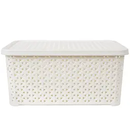 Кошик Diomedea з кришкою 34.5x24.5x15.5 см 10 л молочний (К13-010) - мініатюра 2