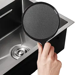 Кухонна мийка з нержавіючої сталі Zerix ZH7546-SET-06 Micro Decor Graphite з вбудованим змішувачем ZM5587, Графит - мініатюра 4