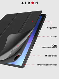 Чехол AIRON Premium для Lenovo tab M10 3rd 10.1 TB (325FU/328FU) с защитной пленкой и салфеткой Black - мініатюра 9