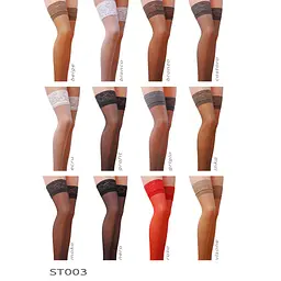 Панчохи Passion ST003 1/2 beige, класичні, на ажурній силіконовій резинці - мініатюра 3