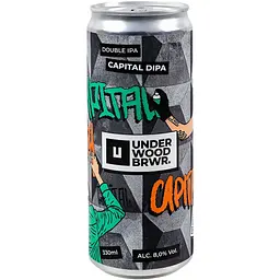 Пиво Underwood Brewery Double IPA Capital Dipa світле 8% 0.33 л з/б