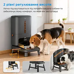 Автоматична годівниця для собак Tikpaws TT01 15 л, для середніх і великих порід, Чорний - мініатюра 4