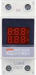 Вольтметр‑амперметр АСКО‑УКРЕМ VAMD‑1 модульний цифровий однофазний AC 50‑500 V 1‑63 A (A0010250003) - мініатюра 3