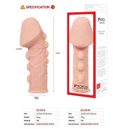 Насадка на член Kokos Extreme Sleeve ES.09 розмір S потовщувальна стимулюючий рельєф SX1447 104373 - мініатюра 2