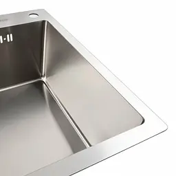 Кухонна мийка Platinum Handmade 70x50 нержавійка (сифон круглий, 3,0/0,8), Нержавіюча сталь - мініатюра 3