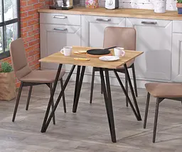 Обідній стіл Ліма 80-80 Прямі кути Loft Design (Дуб Крафт золотий)