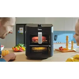 Аерофритюрниця подвійна Midea MAD1100DADK 2 зони приготування 10 програм управління з телефону - мініатюра 5
