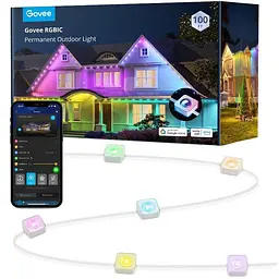 Гірлянда Smart LED Govee H705A Permanent Outdoor Lights RGB, IP67, 30м, кабель прозорий