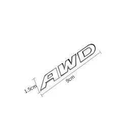 Емблема напис AWD для Honda хром мала 90х15 мм метал (на скотчі) - мініатюра 2