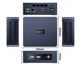 Неттоп Beelink Mini S Black Celeron N5095 8Gb DDR4 256Gb SSD M.2 1x2.5" GLan 4xUSB 3.2 2xHDMI Windows 11 Pro кріплення VESA у комплекті (BLMSN50908256BK_W6) - мініатюра 2