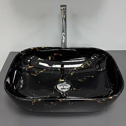 Умивальник VBI Ravenna накладний 46x32.5 см black lightning glossy VBI-011232 - мініатюра 3