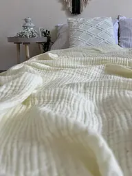 Покривало Zeintex Heaven муслінове бавовняне кремове 240х260 см - мініатюра 7