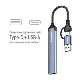 Концентратор ColorWay USB-A/USB-C 4-in-1 USB2.0х2/USB3.0/USB-C2.0 (CW-HUB06) - мініатюра 6