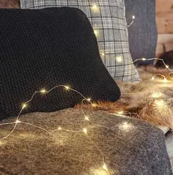 Світлодіодна гірлянда нитка LED Star дріт крапля роси 2 м 20 led батарейки Warm White - мініатюра 4