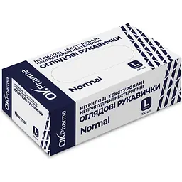 Рукавички оглядові OK Pharma Normal нітрилові нестерильні розмір L 100 шт.