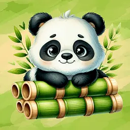 Полотно на ХДФ з контуром Arteo Cute Panda 20×20 бавовна акрил - мініатюра 2