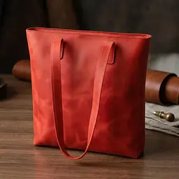 Вінтажна яскрава шкіряна сумка Shvigel 16348 червона - мініатюра 1
