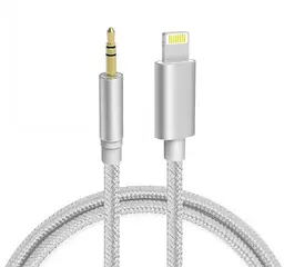 Кабель AUX Lightning - TRS Audio M/M 1м Сріблястий