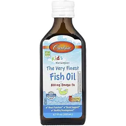 Жирні кислоти Carlson Labs Kid's The Very Finest Fish Oil, 200 мл - Персик