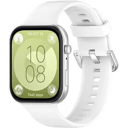 Ремінець DK для Huawei Watch Fit 3 Silicone Sport Classic (017792) (white) - мініатюра 2