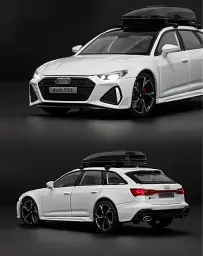 Колекційна металева модель автомобіля АвтоЕксперт Audi RS6 з додатковим багажником на дах, інерцією, світлом та звуком 1:32 - мініатюра 8
