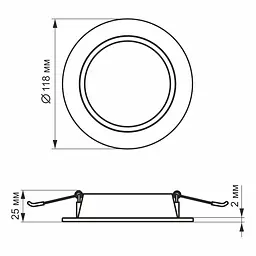 Вбудований світильник Videx LED Back круглий 6W 5000K Black (VL-DLBR-065B) - мініатюра 4