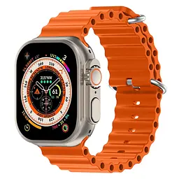 Силіконовий ремінець на смарт-годинник для Apple Watch 38,40,41,42 mm, Ocean Band, orange, зі зручною застібкою, для годинника епл вотч, спортивний, ArmorStandart (ARM81038) - мініатюра 2