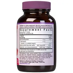 Вітамін В12 і Фолієва кислота Bluebonnet Nutrition Earth Sweet Chewable зі смаком малини 90 таблеток - мініатюра 2