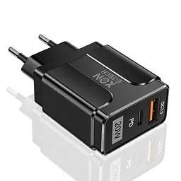 Зарядний пристрій XON PowerCharge 20W (PD20) USB Type-C (PCWA020020A1С1B 6136) Чорний