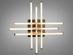 Сучасна стельова LED-люстра Diasha 2532WH+G dimmer Лінії білий+золото, 80Вт, 68 см, 10-20m² - мініатюра 4
