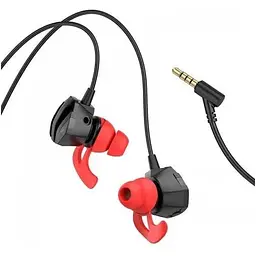 Навушники Hoco Sharp wire control gaming earphones with microphone M105 чорні 6931474789792 - мініатюра 4
